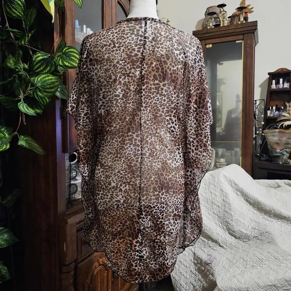 Jordan Taylor Leopard Print Sheer Swimsuit Coverup - Picture 3 of 9